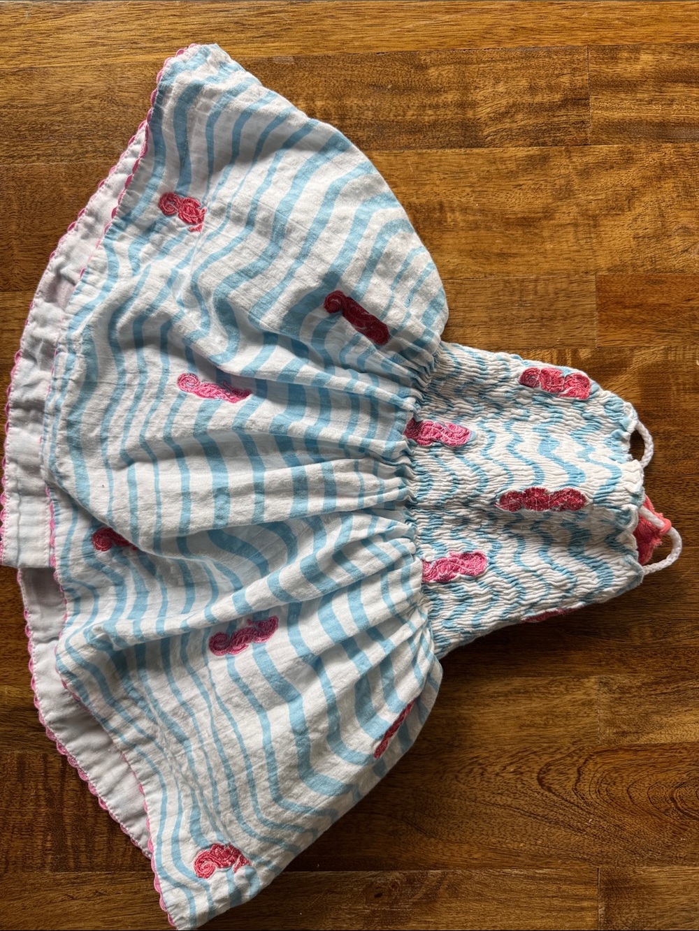 NWOT Cotton Kids Nautical Smocked Dress